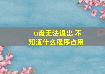 u盘无法退出 不知道什么程序占用